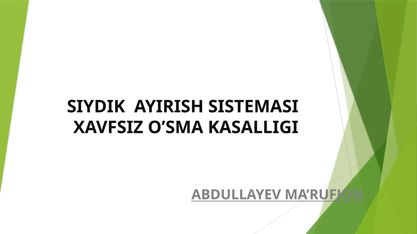 SIYDIK AYIRISH SISTEMASI XAVFSIZ O’SMA KASALLIGI 1