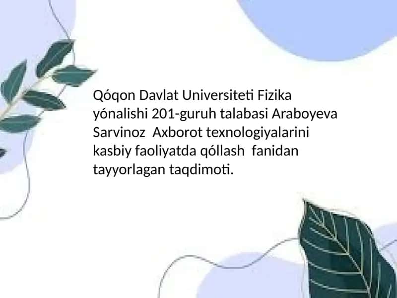 Kompyuter grafikasi va 3D modelleme 1