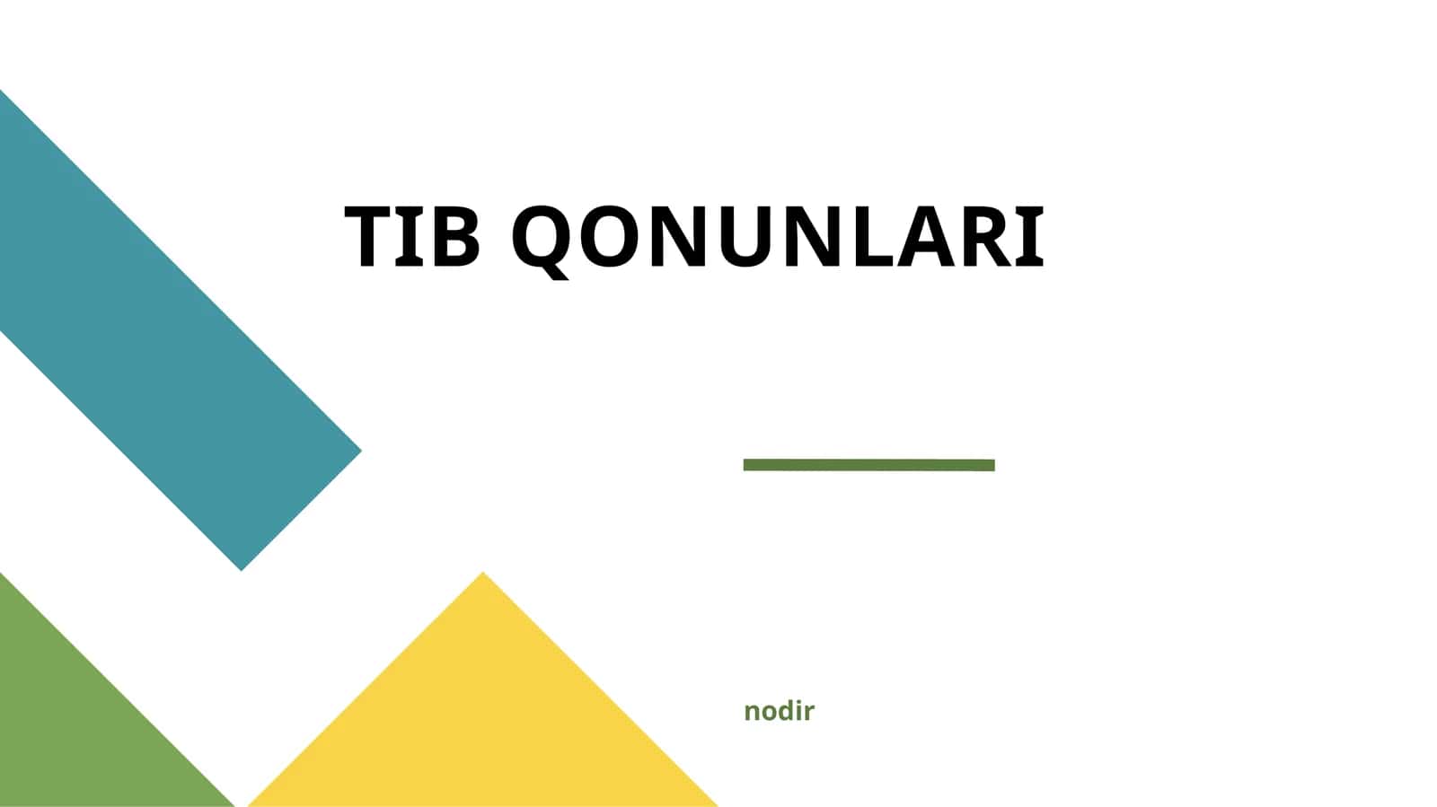 TIB QONUNLARI 1