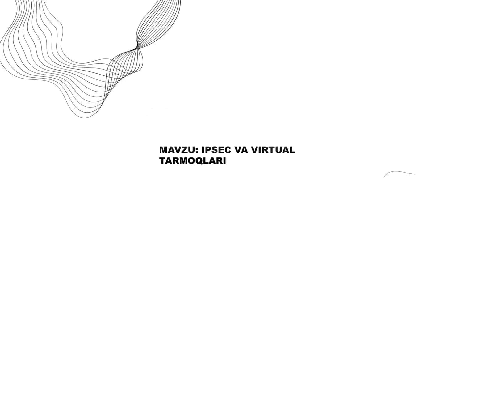IPSEC VA VIRTUAL TARMOQLAR 1