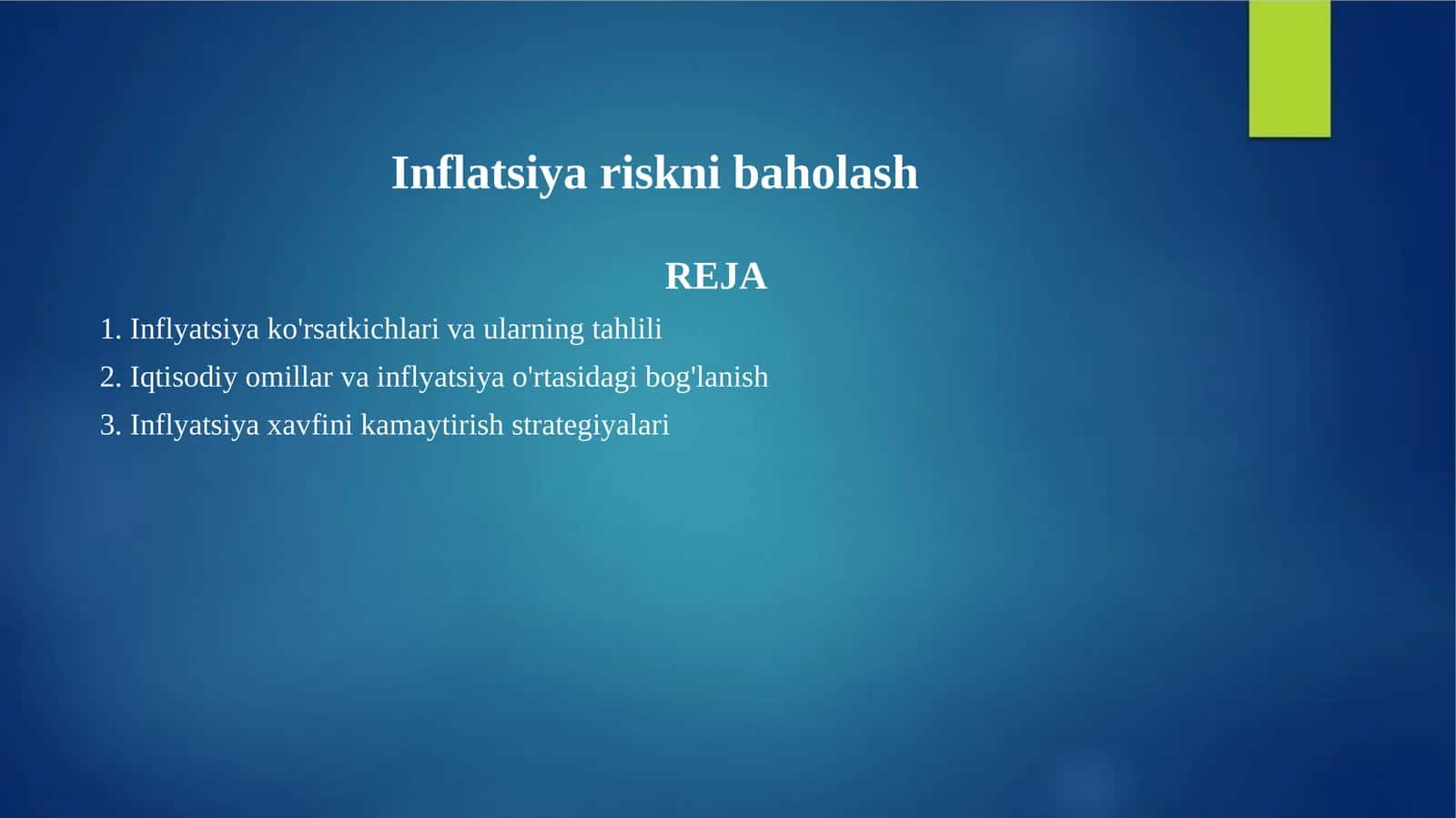 Inflatsiya riskni baholash 1