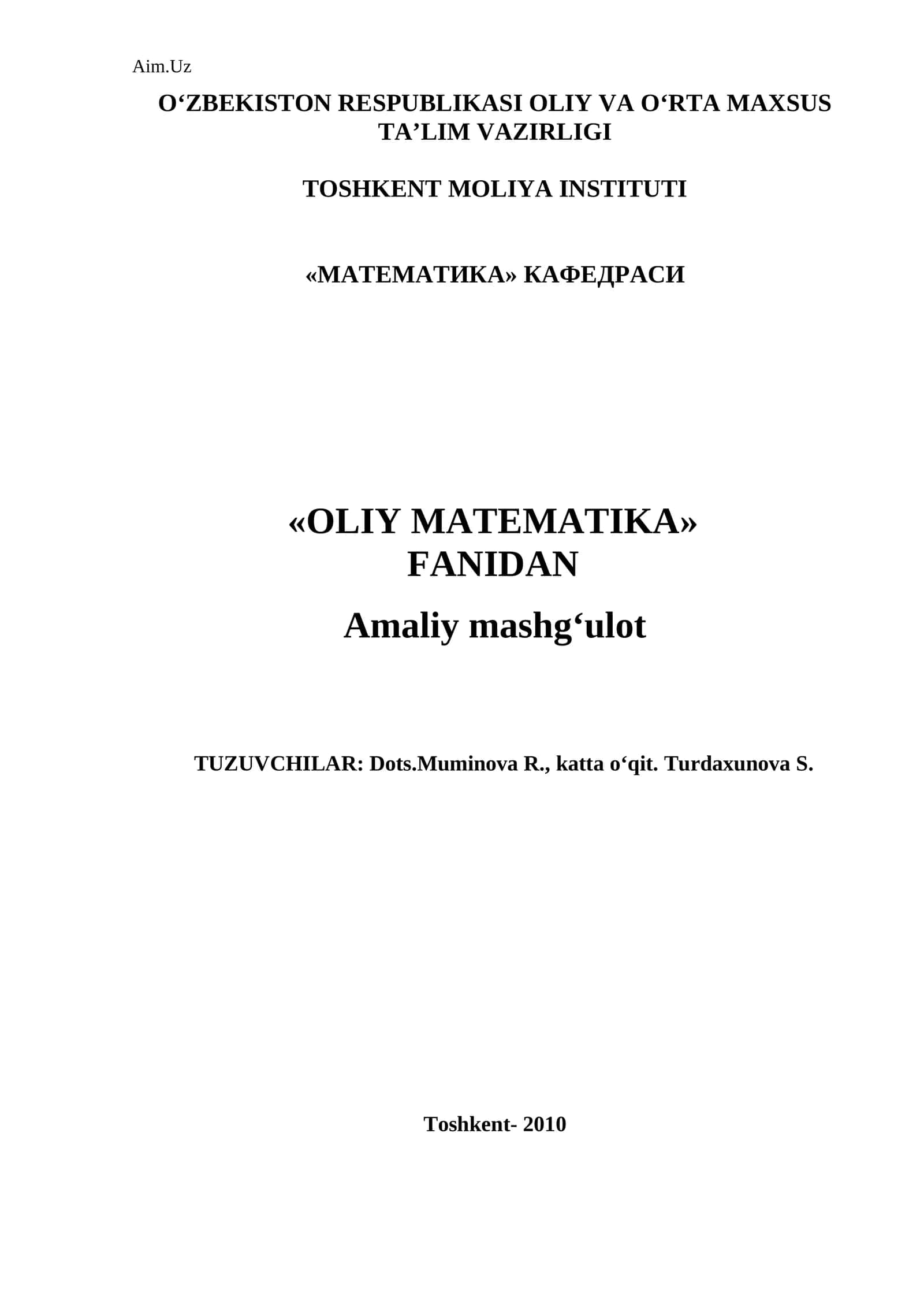 Chiziqli algebra usullarining iqtisodiy modellari 1