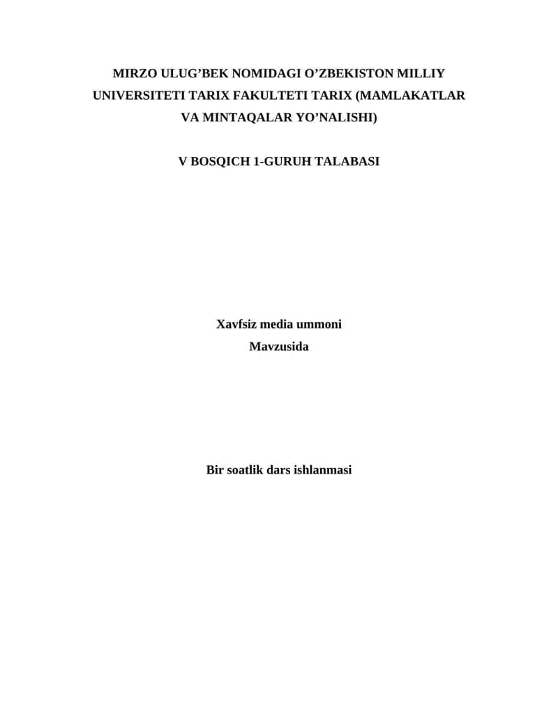 Xavfsiz media ummoni 1