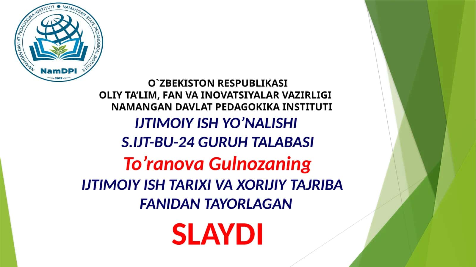 IJTIMOIY ISH TARIXI VA XORIJIY TAJRIBA 1