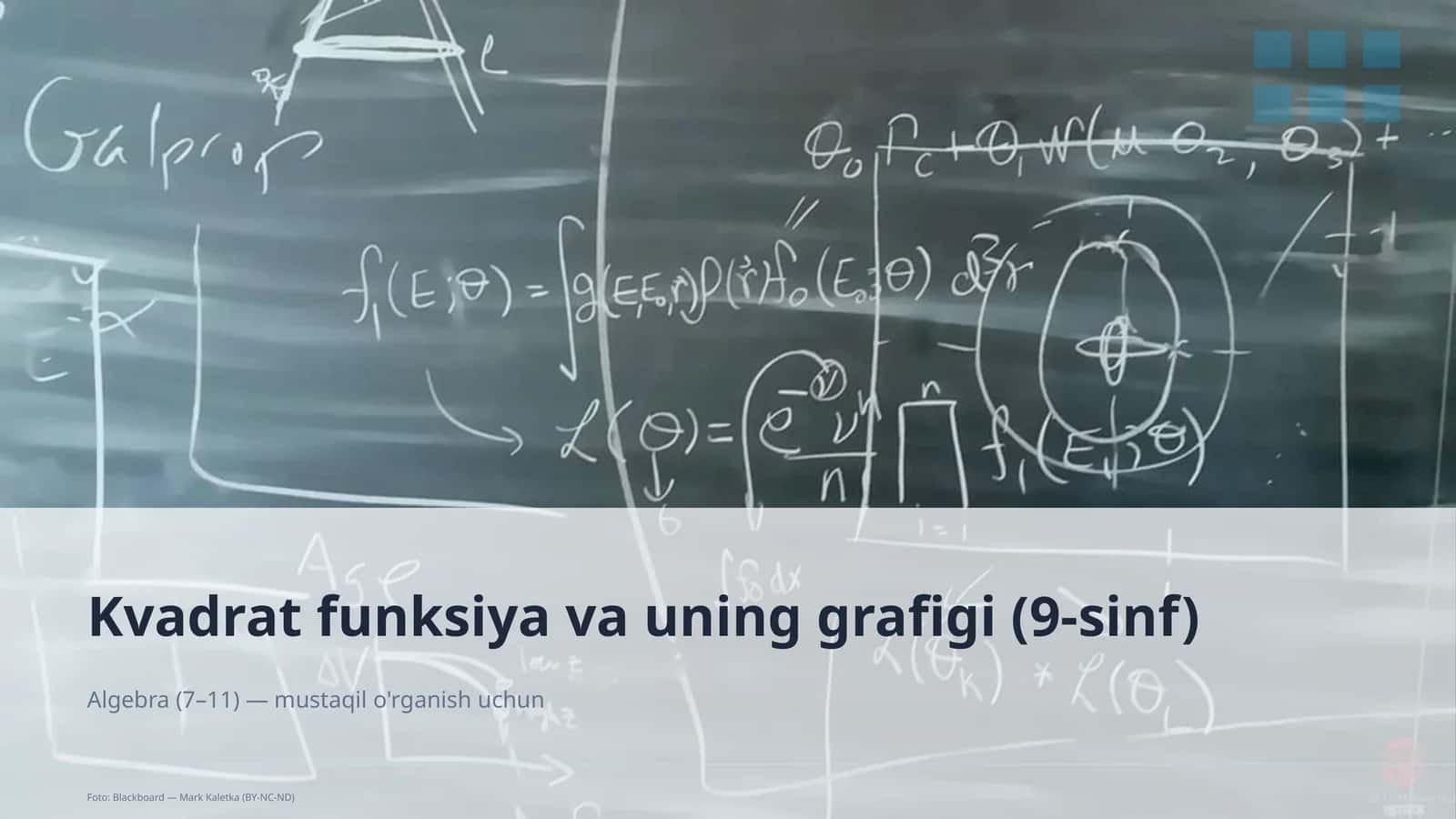 Kvadrat funksiya va uning grafigi (9-sinf) 1