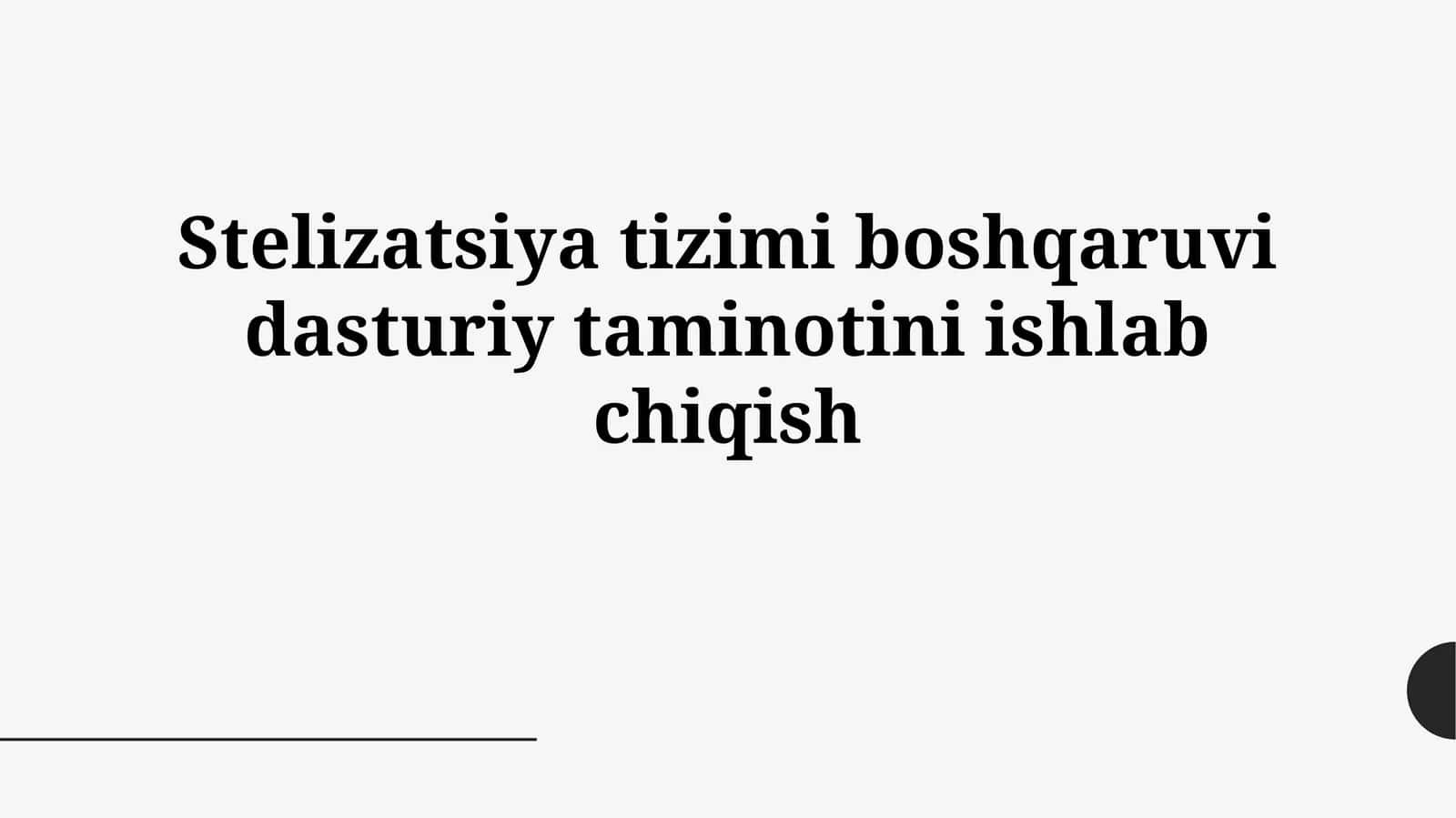 Sterilizatsiya tizimi boshqaruvi dasturiy taminotiniishlabchiqish 1