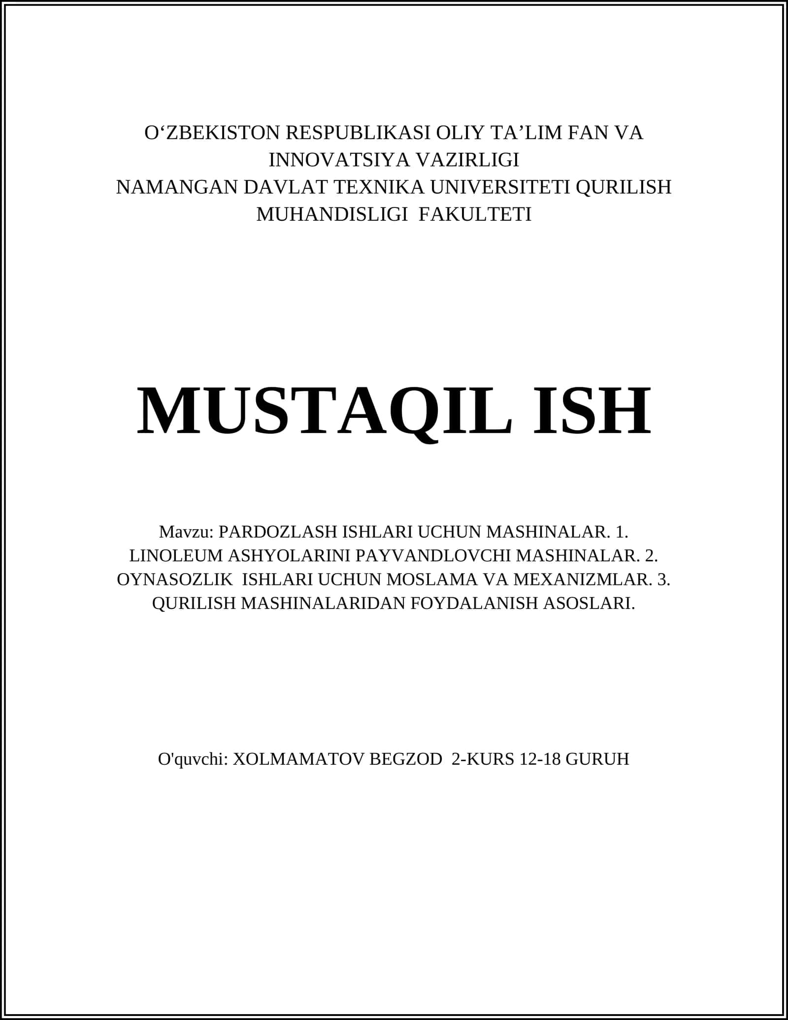 PARDOZLASH ISHLARI UCHUN MASHINALAR 1