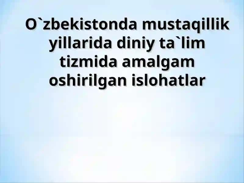 Diniy ta'lim tizimi 1