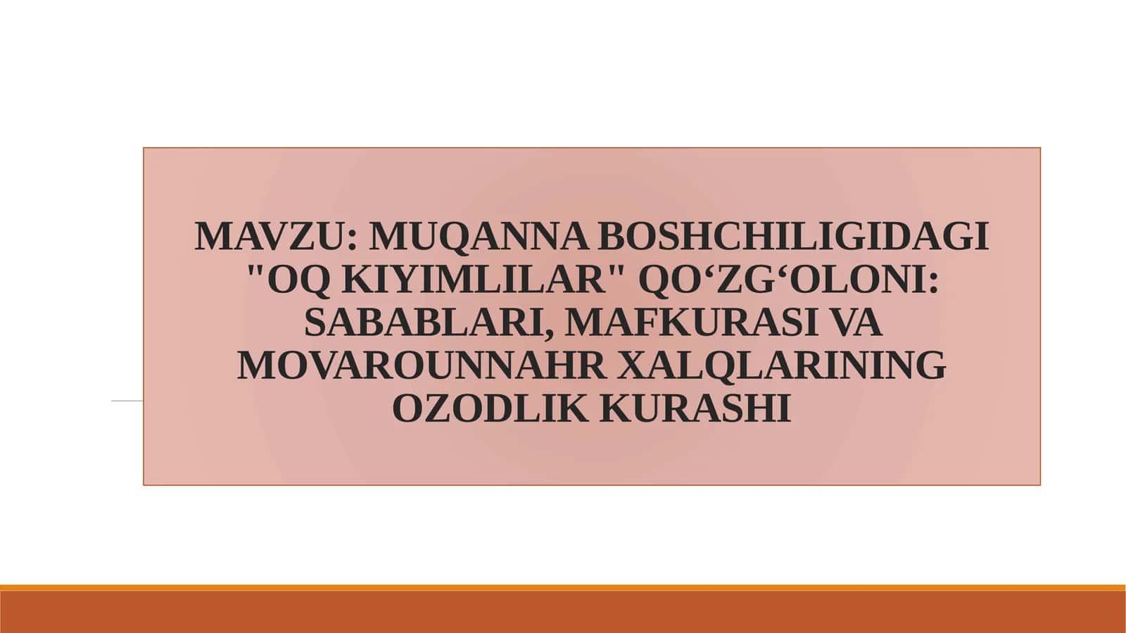 Oq Kiyimlilar Qo‘zg‘oloni 1