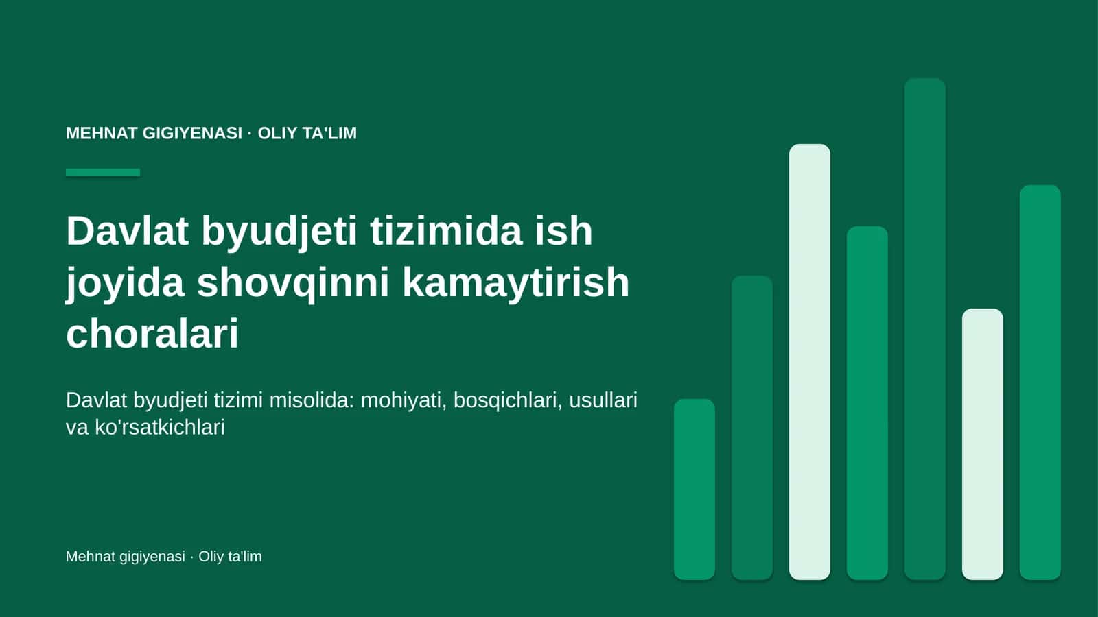Davlat byudjeti tizimida ish joyida shovqinni kamaytirish choralari 1