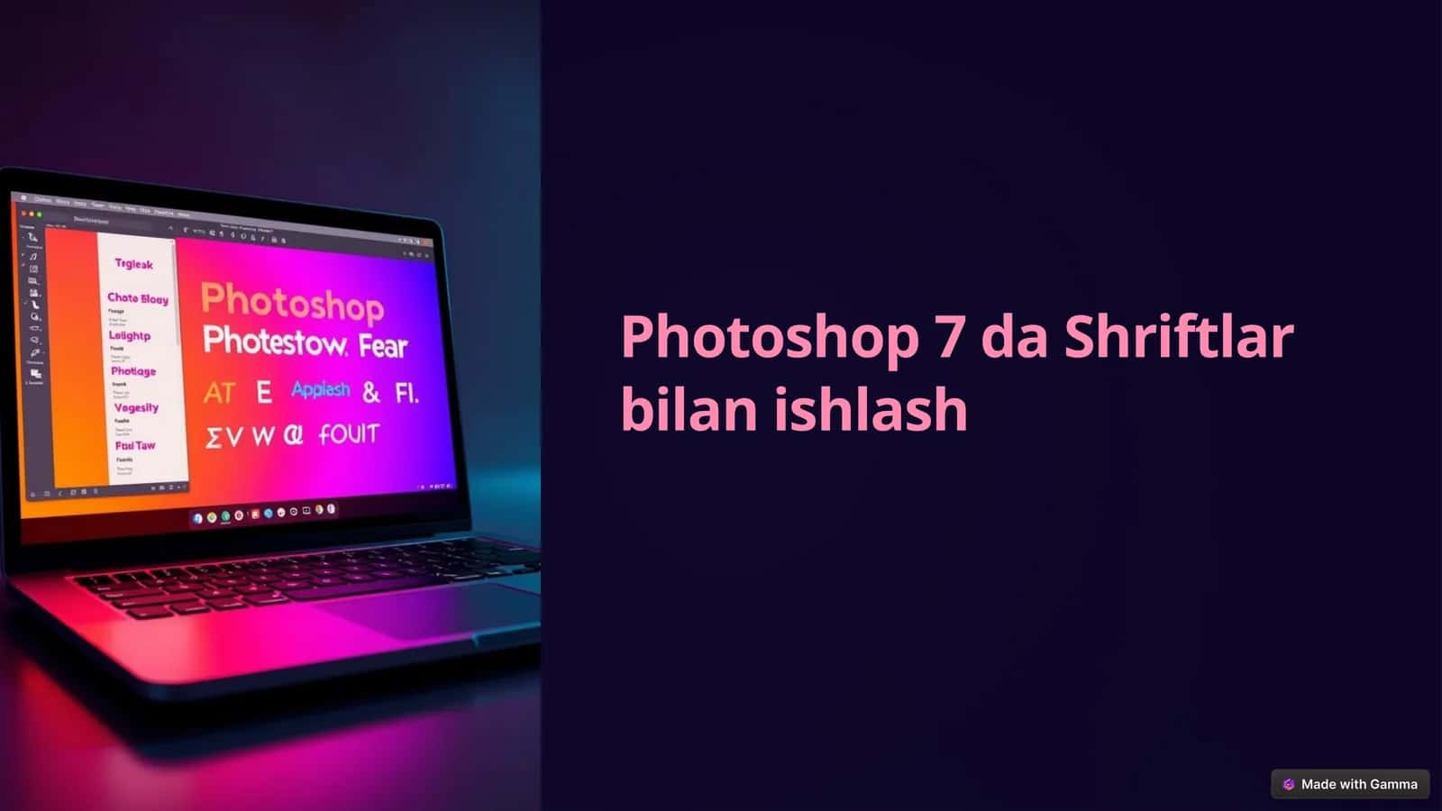 Photoshop 7 da Shriftlar bilan ishlash 1