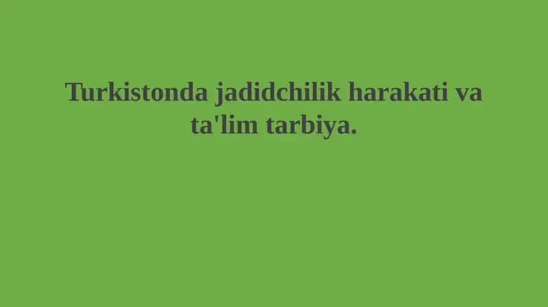 Jadidchilik harakati 1