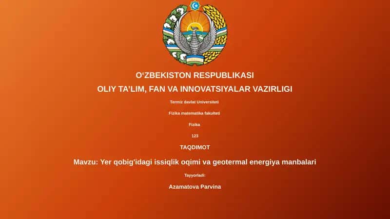 Yer qobig'idagi issiqlik oqimi va geotermal energiya manbalari 1