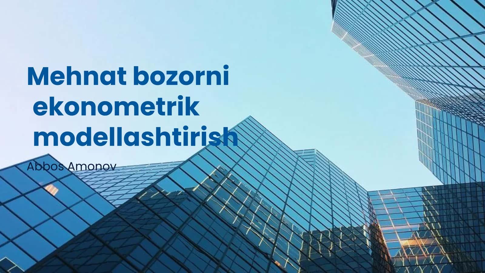 Mehnat Bozorining Nazariy Asoslari 1