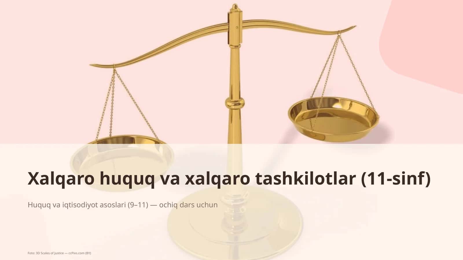 Xalqaro huquq va xalqaro tashkilotlar (11-sinf) 1