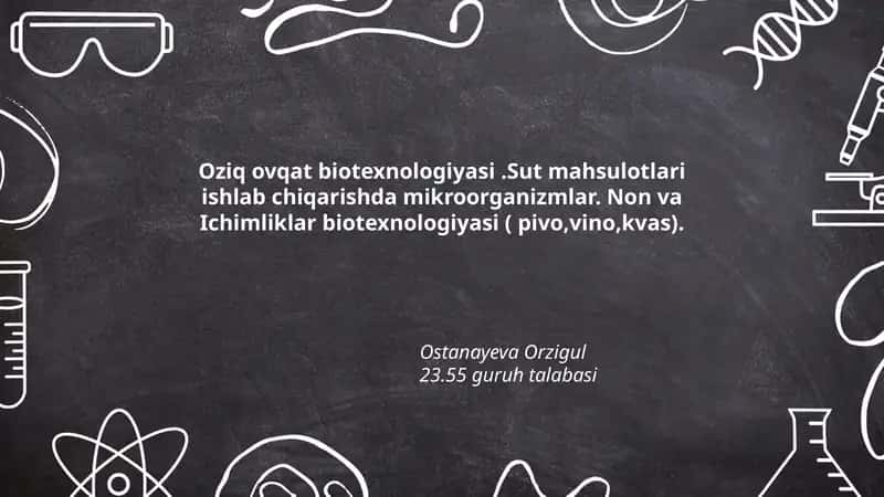 Oziq ovqat biotexnologiyasi 1