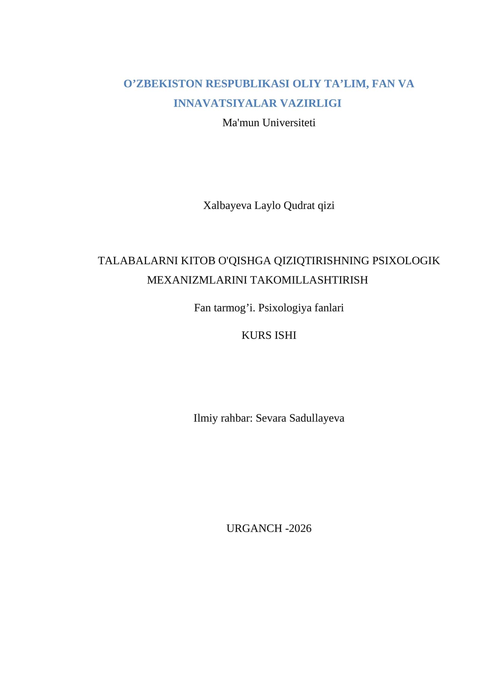 Ta'lim muassasida psixologning targ'ibot-tashviqot faoliyatini yoʻlga qoʻyish 1