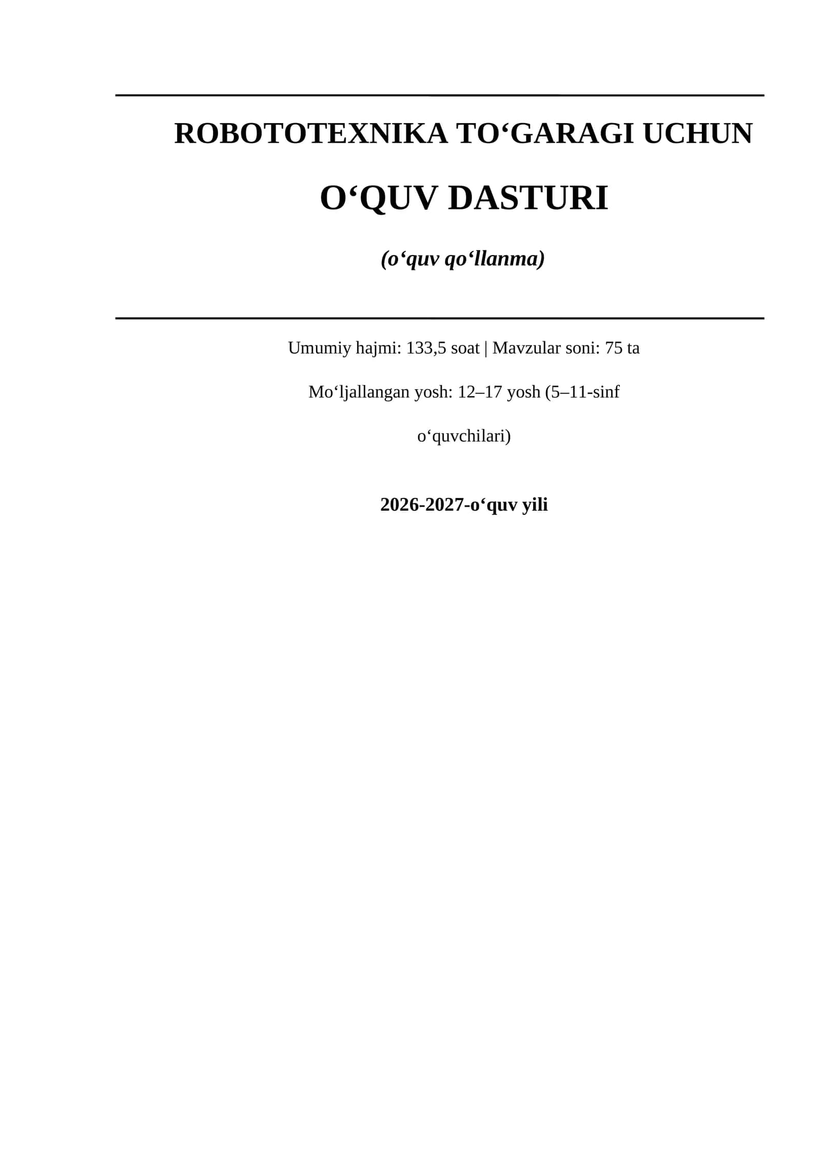 Robototexnika to'garagi - o'quv qo'llanma (2026-2027) 1