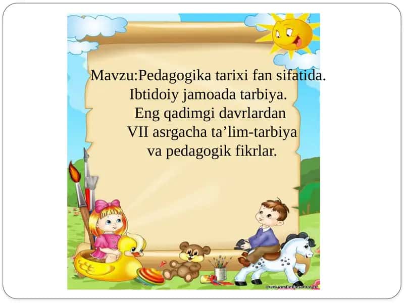 Pedagogika tarixi fan sifatida 1