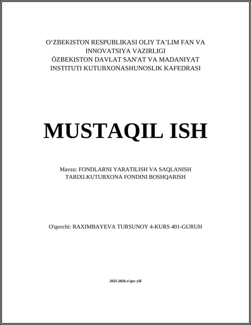 Fondlarning paydo bo‘lishi va tarixiy rivojlanishi 1