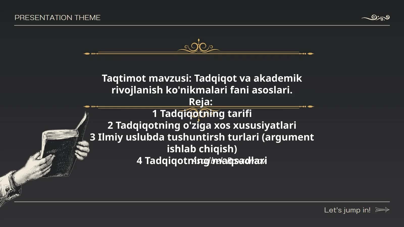 Tadqiqot va akademik rivojlanish ko'nikmalari fani asoslari 1