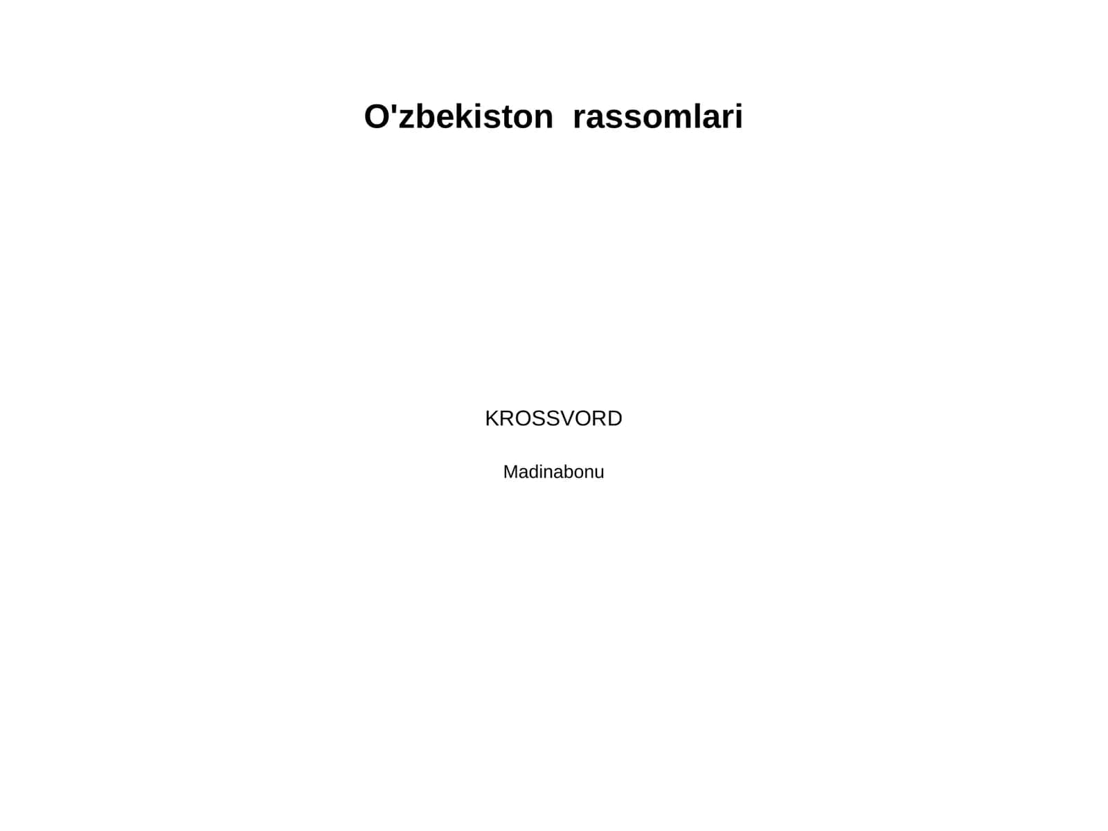 O'zbekiston  rassomlari 1