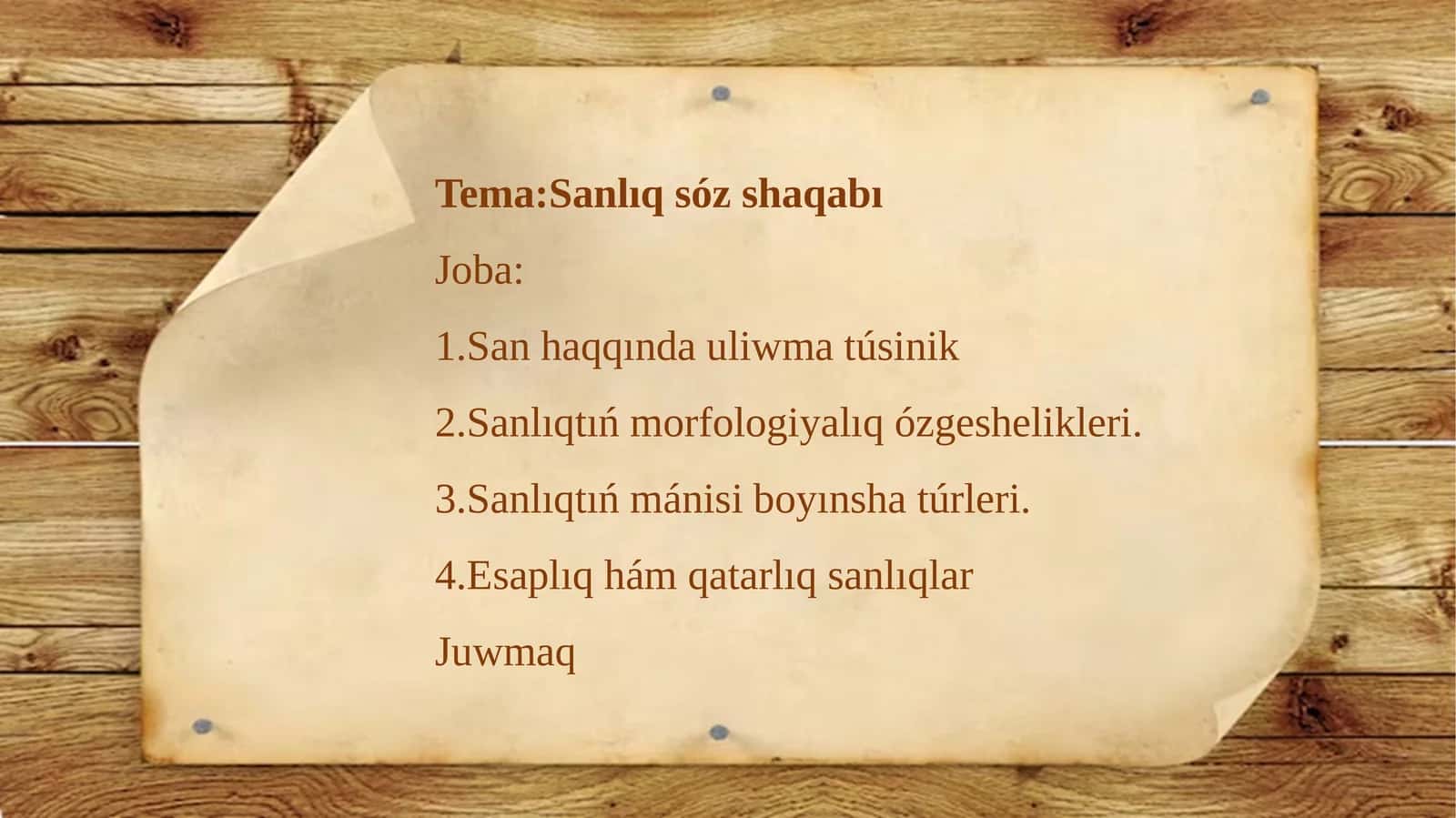 Sanlıq sóz shaqabı 1