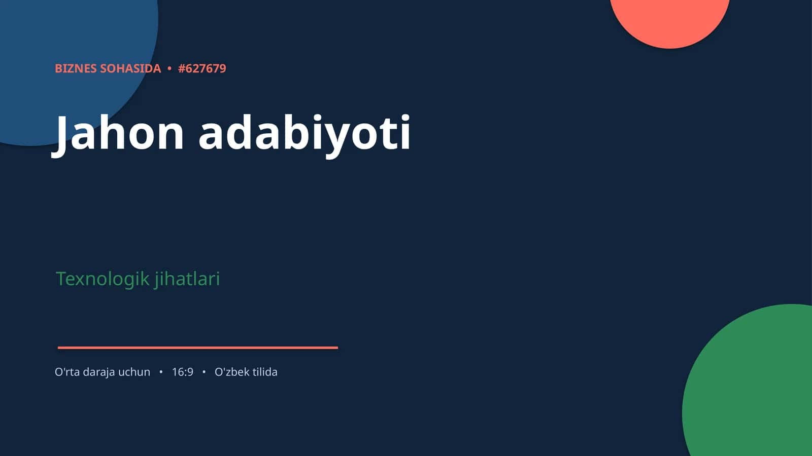 Jahon adabiyoti 1