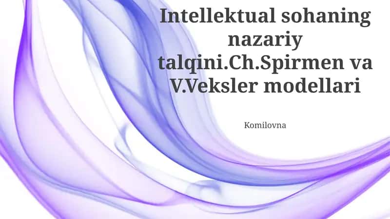 Vekslerning Intellekt Modeli 1