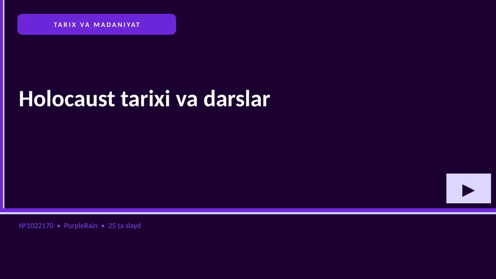 Holocaust tarixi va darslar 1