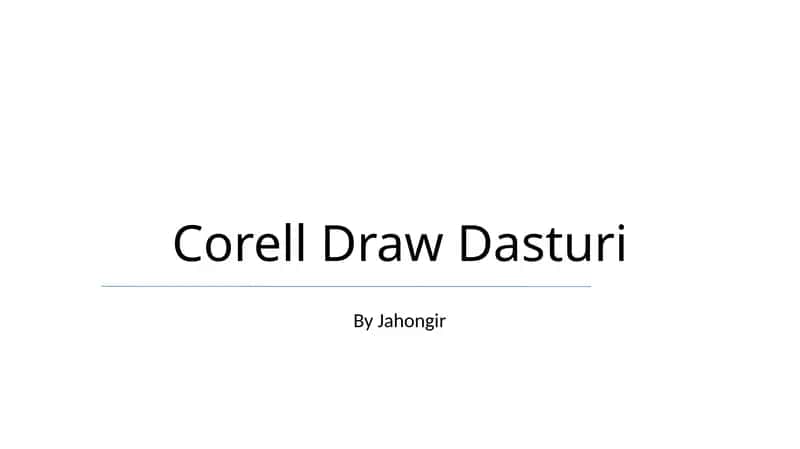 Corell Draw Dasturi 1