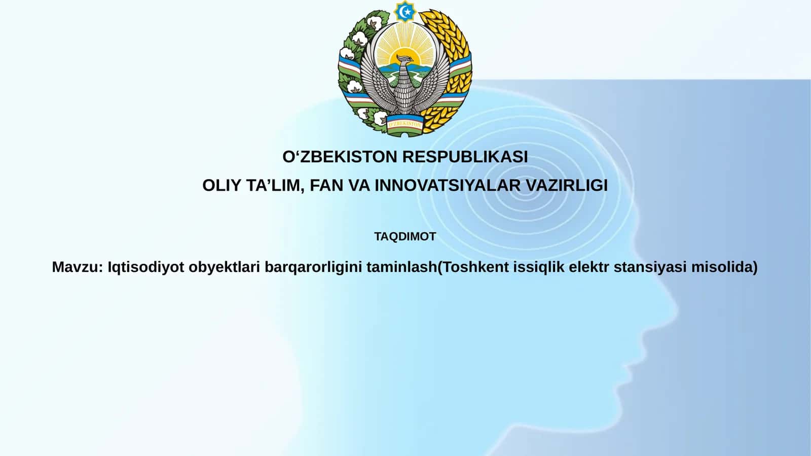 Iqtisodiyot obyektlaribarqarorliginitaminlash(Toshkentissiqlikelektrstansiyasimisolida) 1