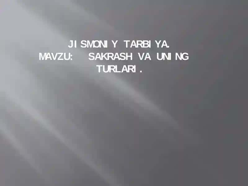 Sakrash va uning turlari 1
