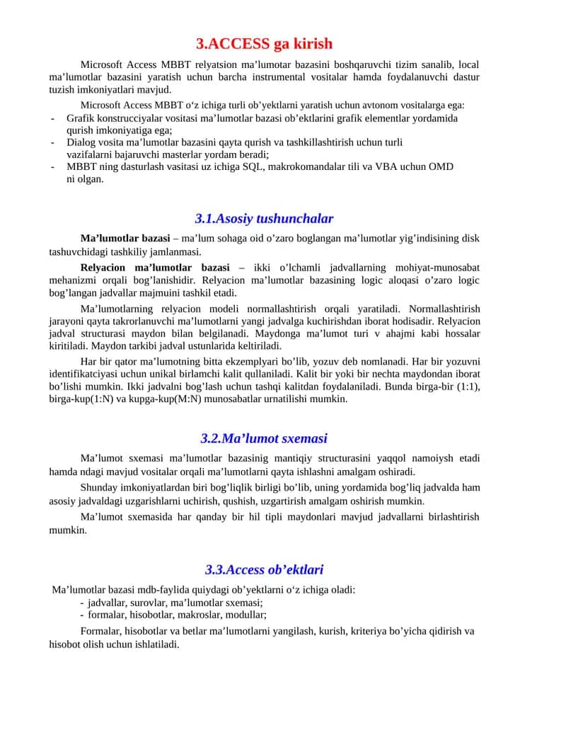 Microsoft Access MBBT 1
