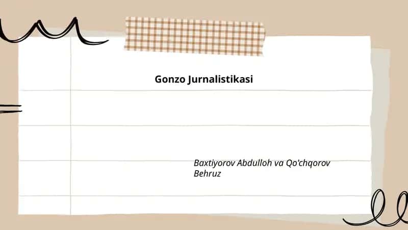 Gonzo Jurnalistikasi 1