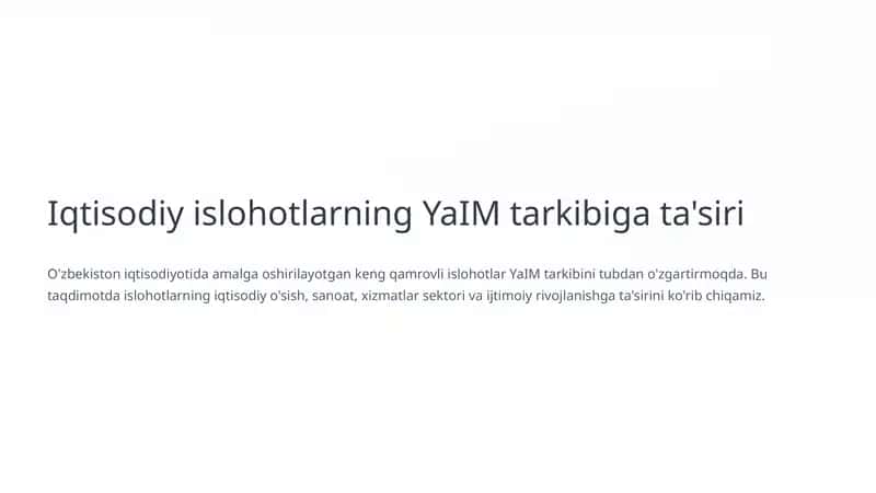 Iqtisodiy islohotlarning YaIM tarkibiga ta'siri 1