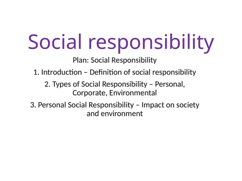 Plan: Social Responsibility 1
