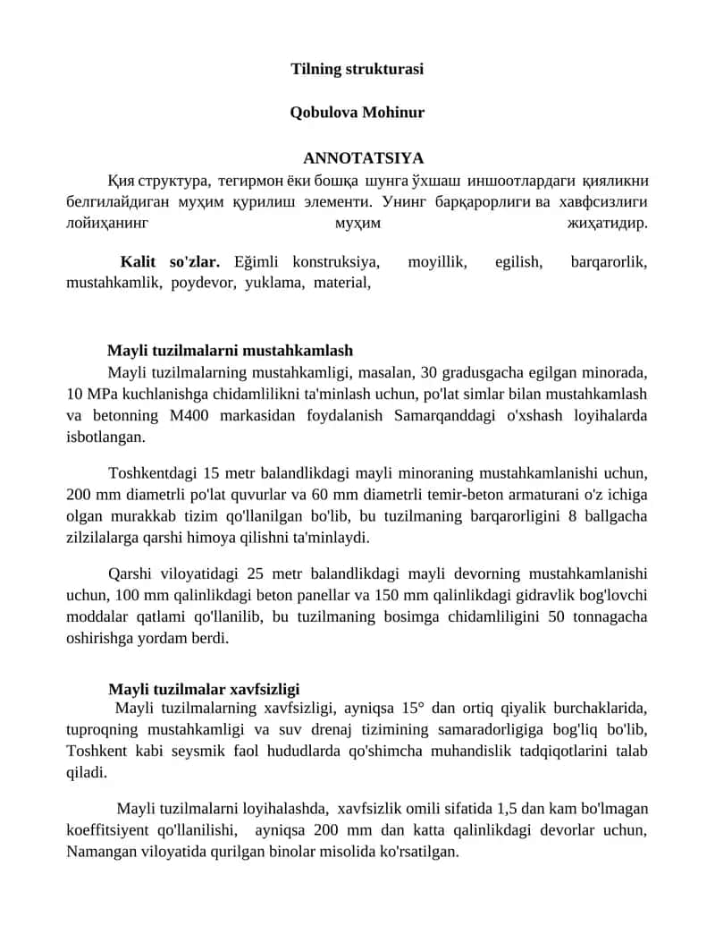 Tilning strukturasi 1