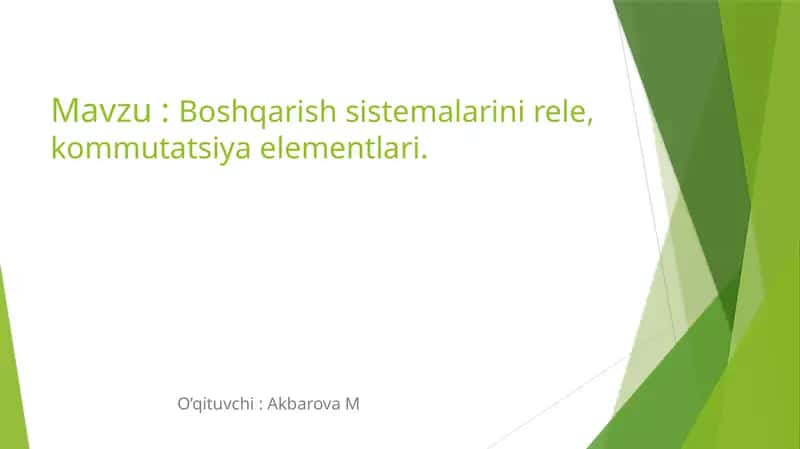 Kommutatsiya elementlari 1