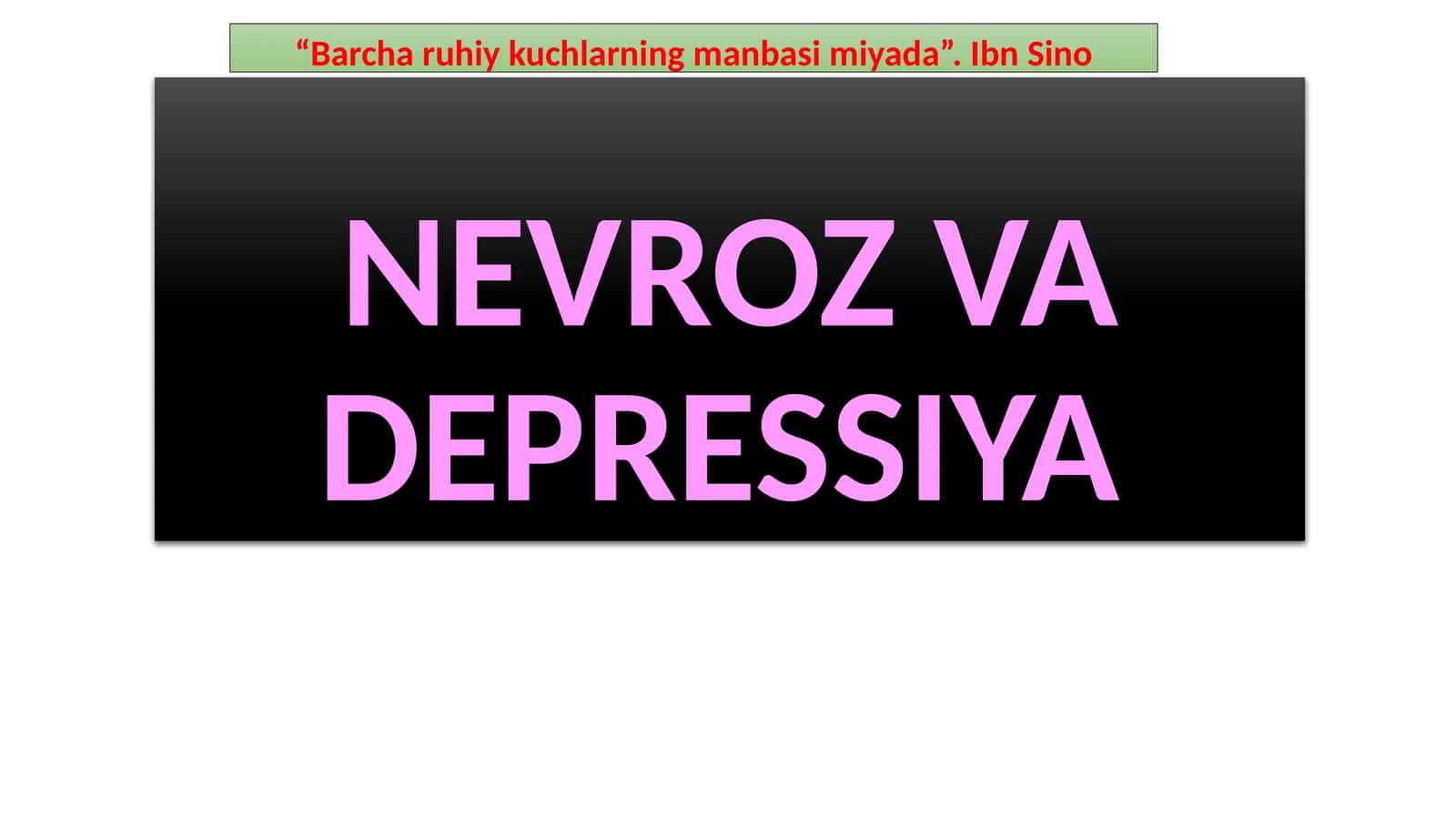 NEVROZ VA DEPRESSIYA 1