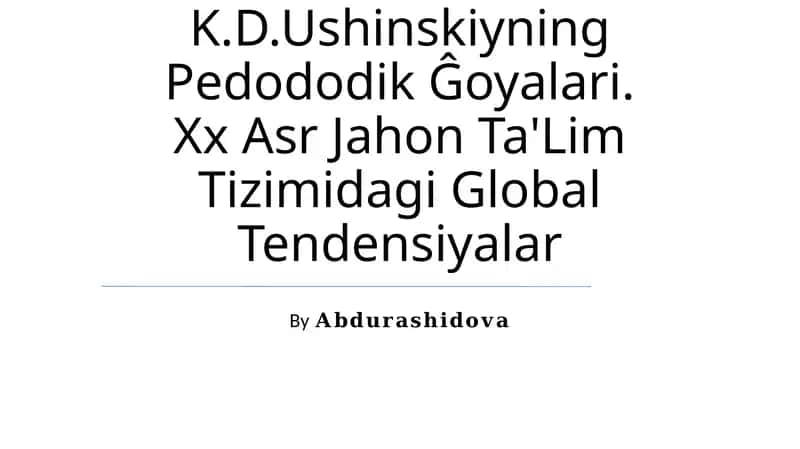 K.D.Ushinskiyning Pedododik Ĝoyalari 1