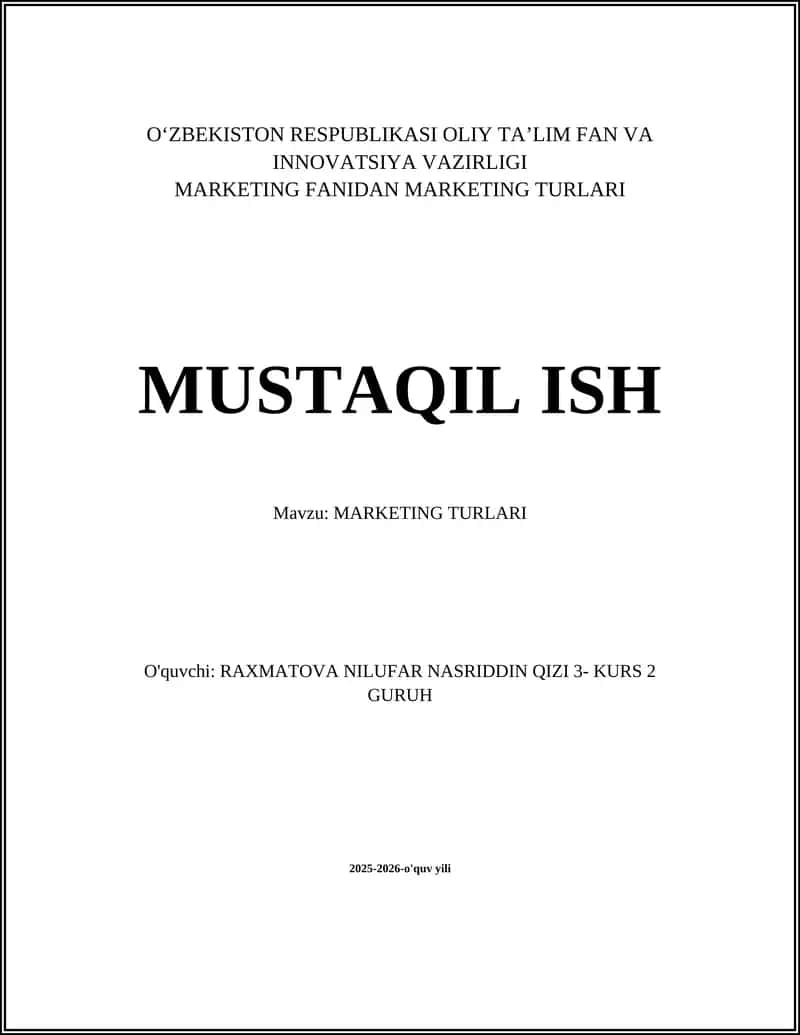 MARKETING TURLARI 1