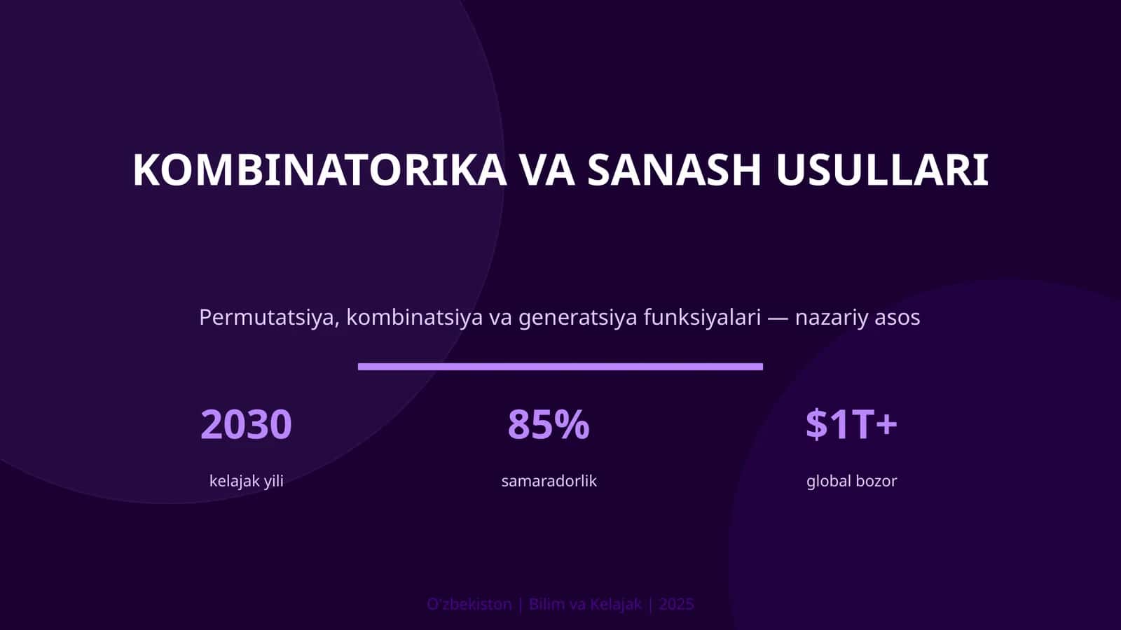 KOMBINATORIKA VA SANASH USULLARI 1