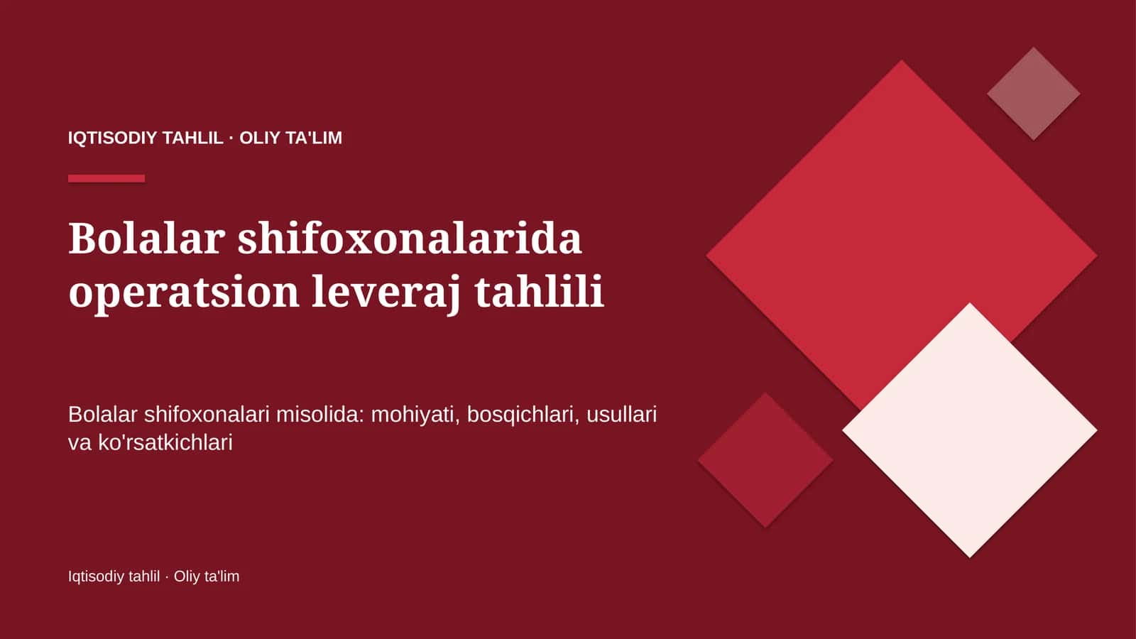bolalar shifoxonalarida operatsion leveraj tahlili 9106 1