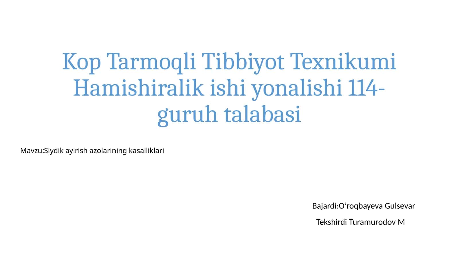 KopTarmoqli Tibbiyot Texnikumi Hamishiralikishiyonalishi 1
