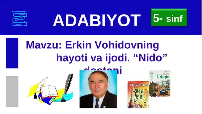 Erkin Vohidovning hayoti va ijodi. “Nido” dostoni 1