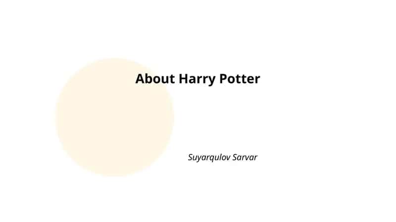 About Harry Potter 1