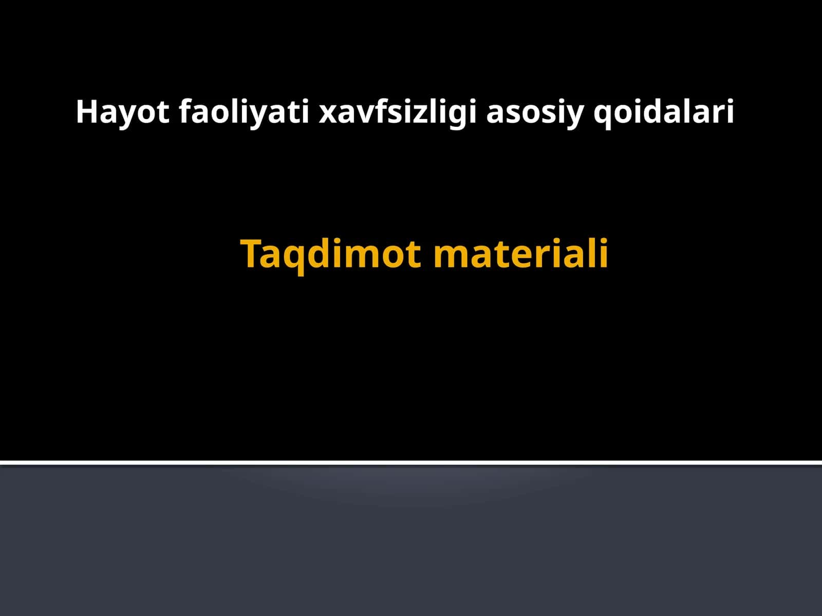Hayot faoliyati xavfsizligi asosiy qoidalari 1