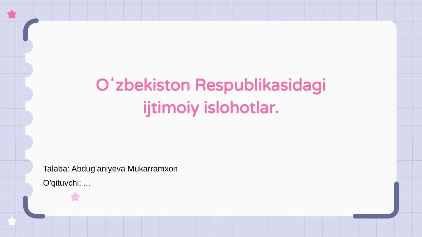Oʻzbekiston Respublikasining ijtimoiy islohotlari 1