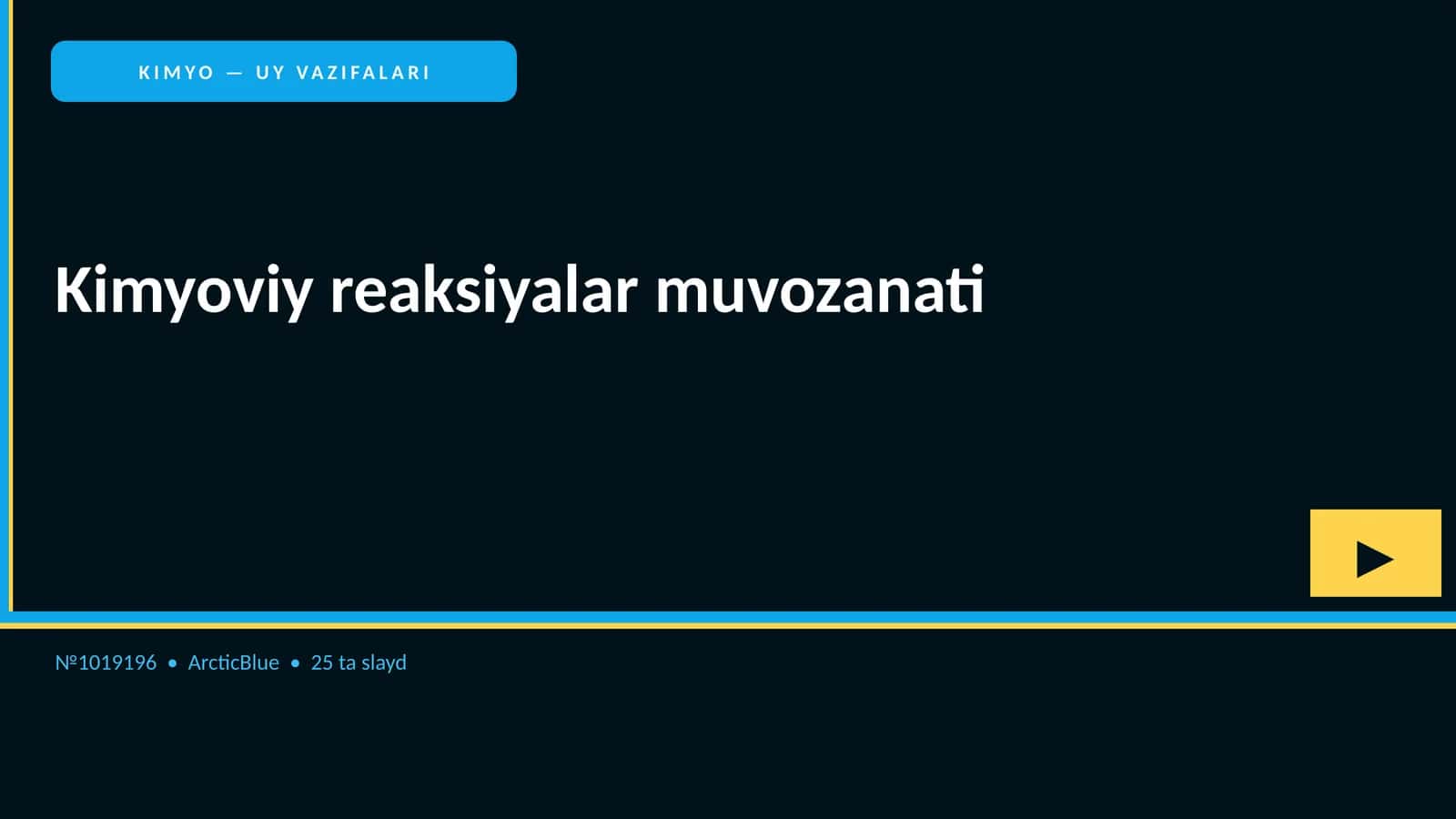 KIMYO — UY VAZIFALARI 1